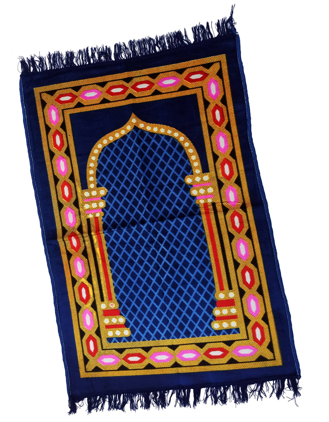     			ADIRNY Blue Single Velvet Prayer Mat ( 115 X 75 cm )