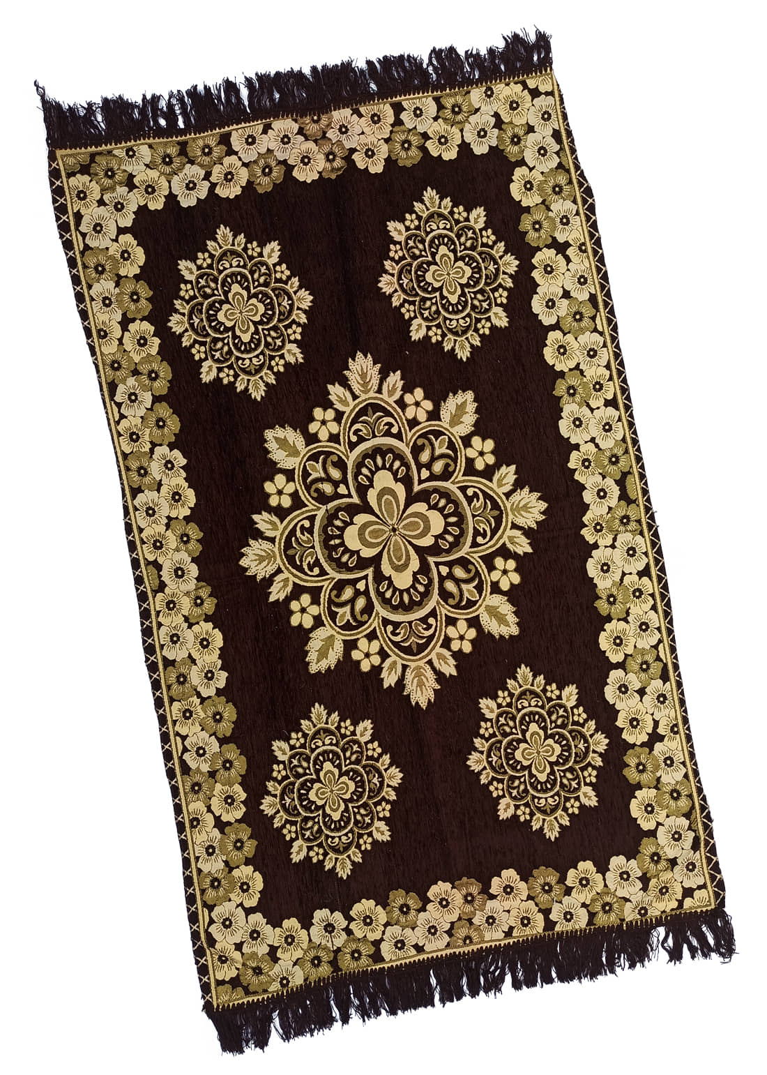 ADIRNY Brown Single Cotton Prayer Mat ( 135 X 85 cm )