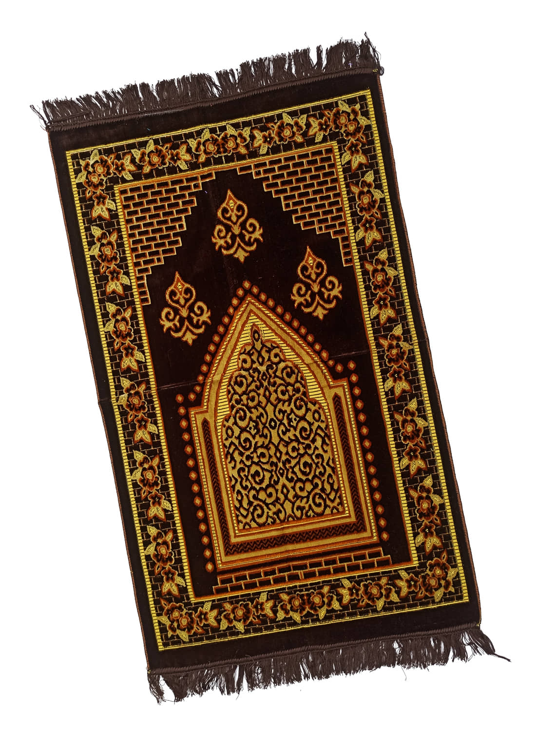 ADIRNY Brown Single Velvet Prayer Mat ( 110 X 70 cm )