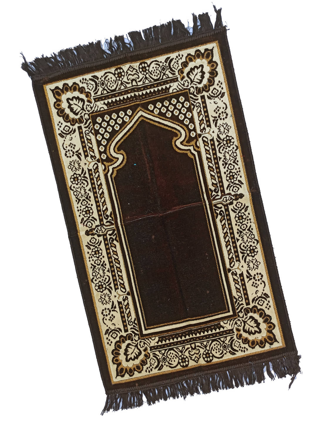 ADIRNY Brown Single Velvet Prayer Mat ( 110 X 70 cm )