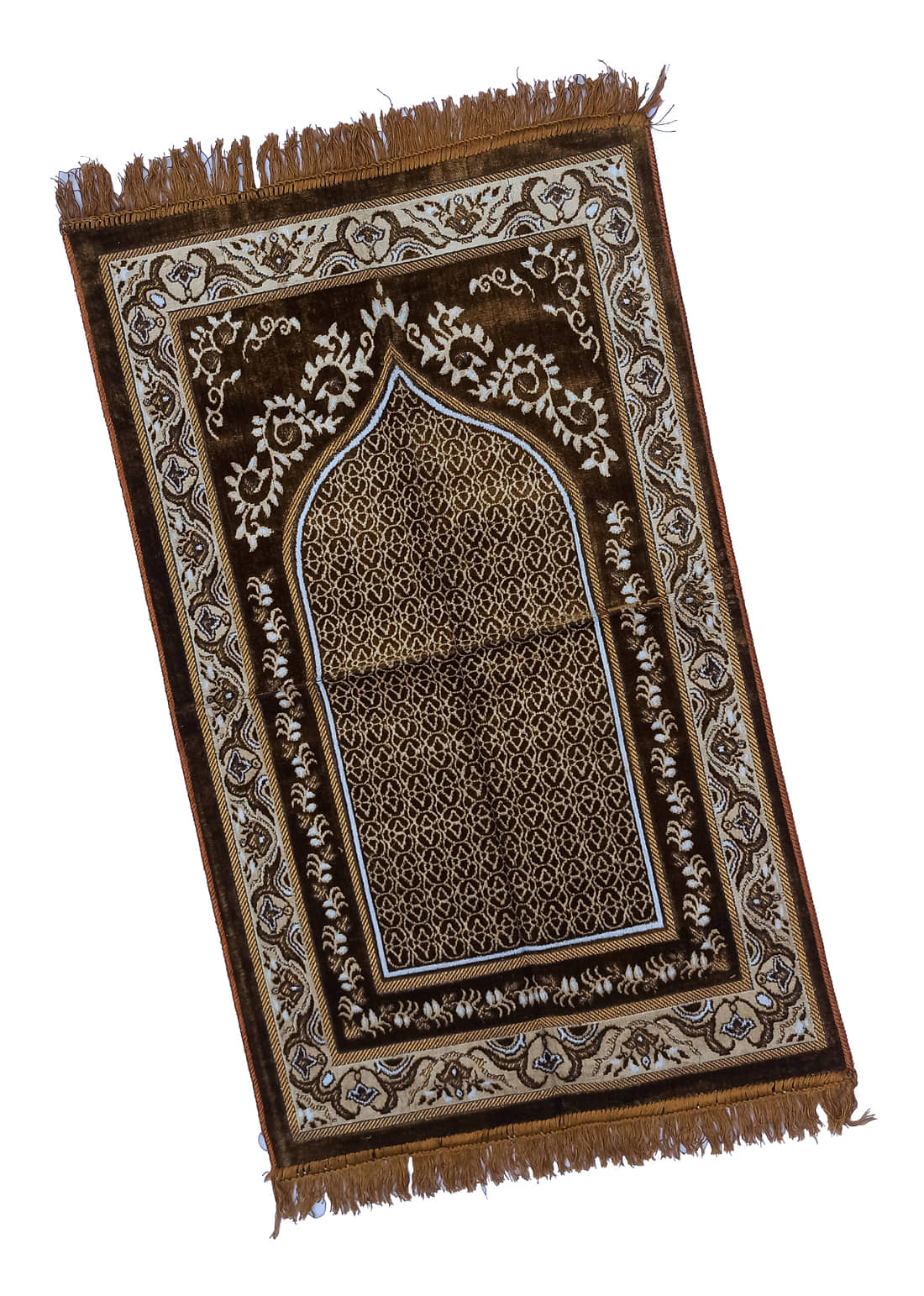 ADIRNY Brown Single Velvet Prayer Mat ( 110 X 70 cm )