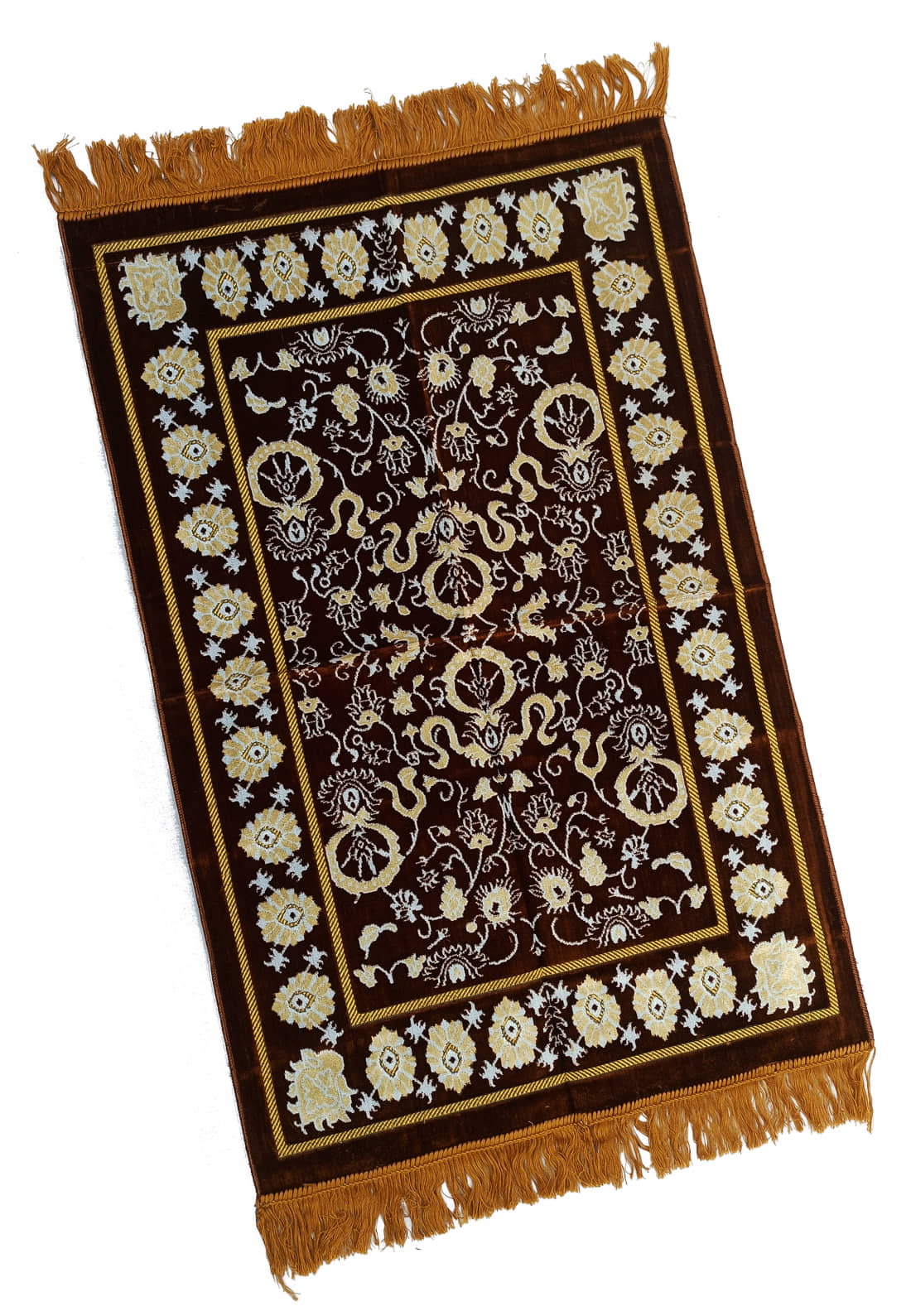 ADIRNY Brown Single Velvet Prayer Mat ( 110 X 70 cm )
