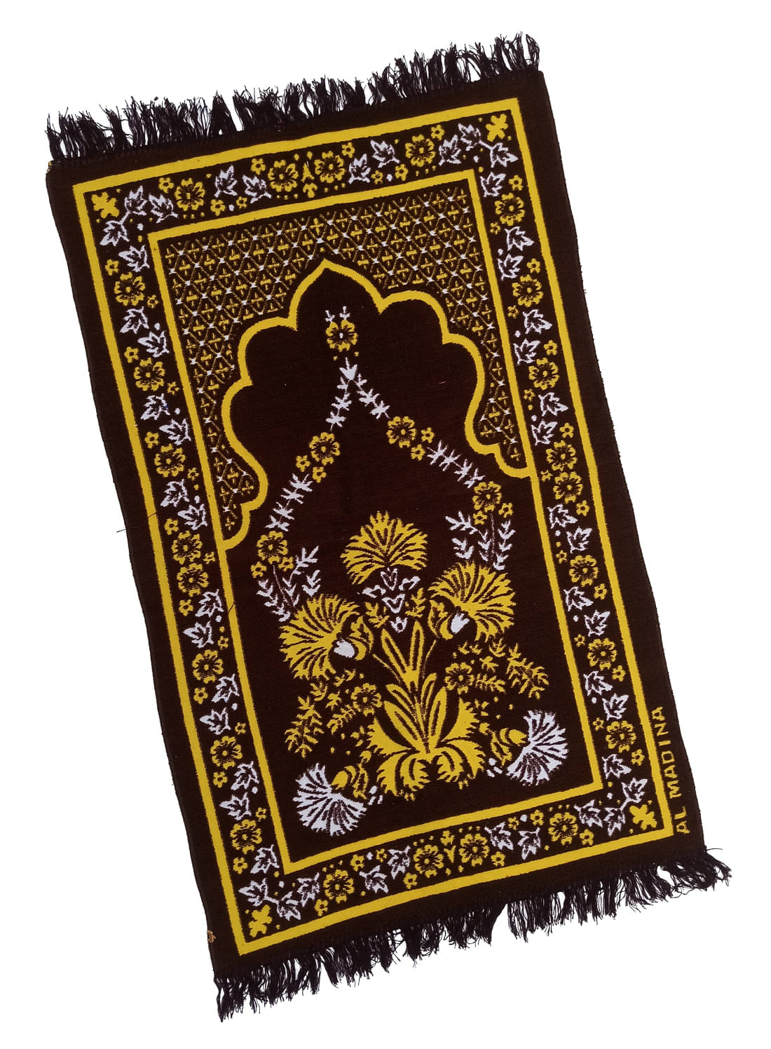     			ADIRNY Brown Single Velvet Prayer Mat ( 110 X 70 cm )
