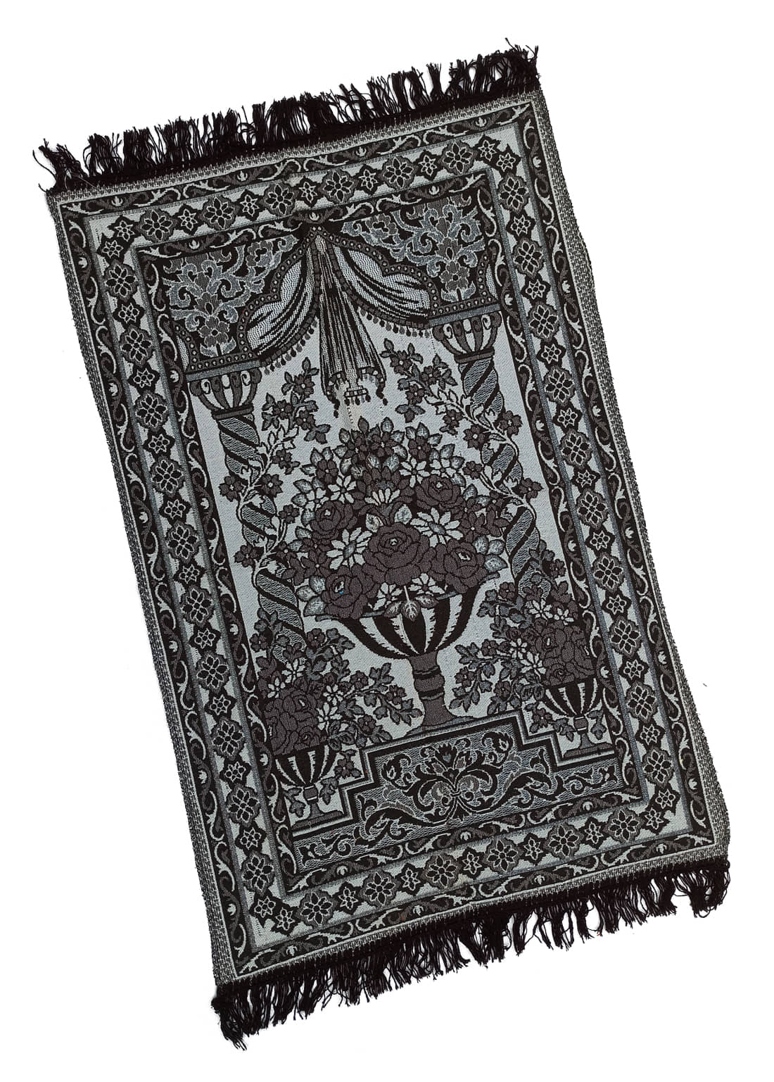 ADIRNY Gray Single Cotton Prayer Mat ( 110 X 70 cm )