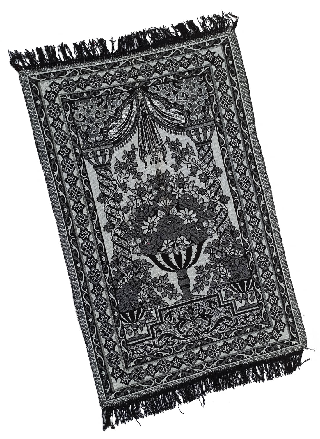 ADIRNY Gray Single Cotton Prayer Mat ( 110 X 70 cm )