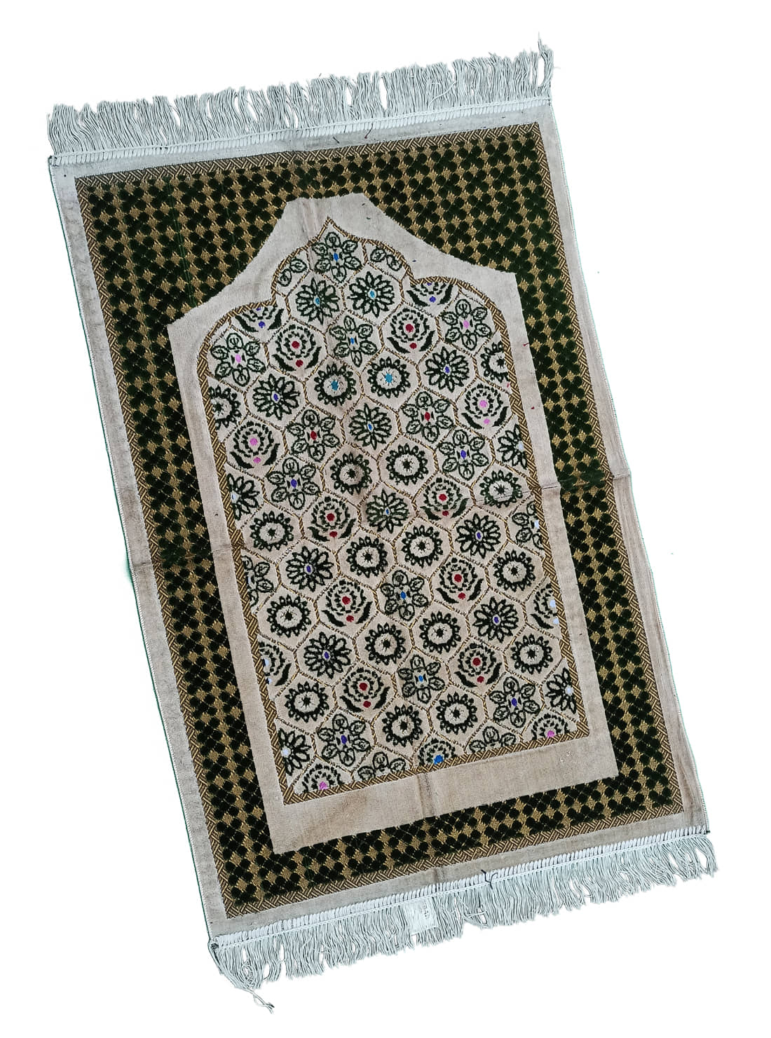 ADIRNY Green Single Velvet Prayer Mat ( 110 X 70 cm )