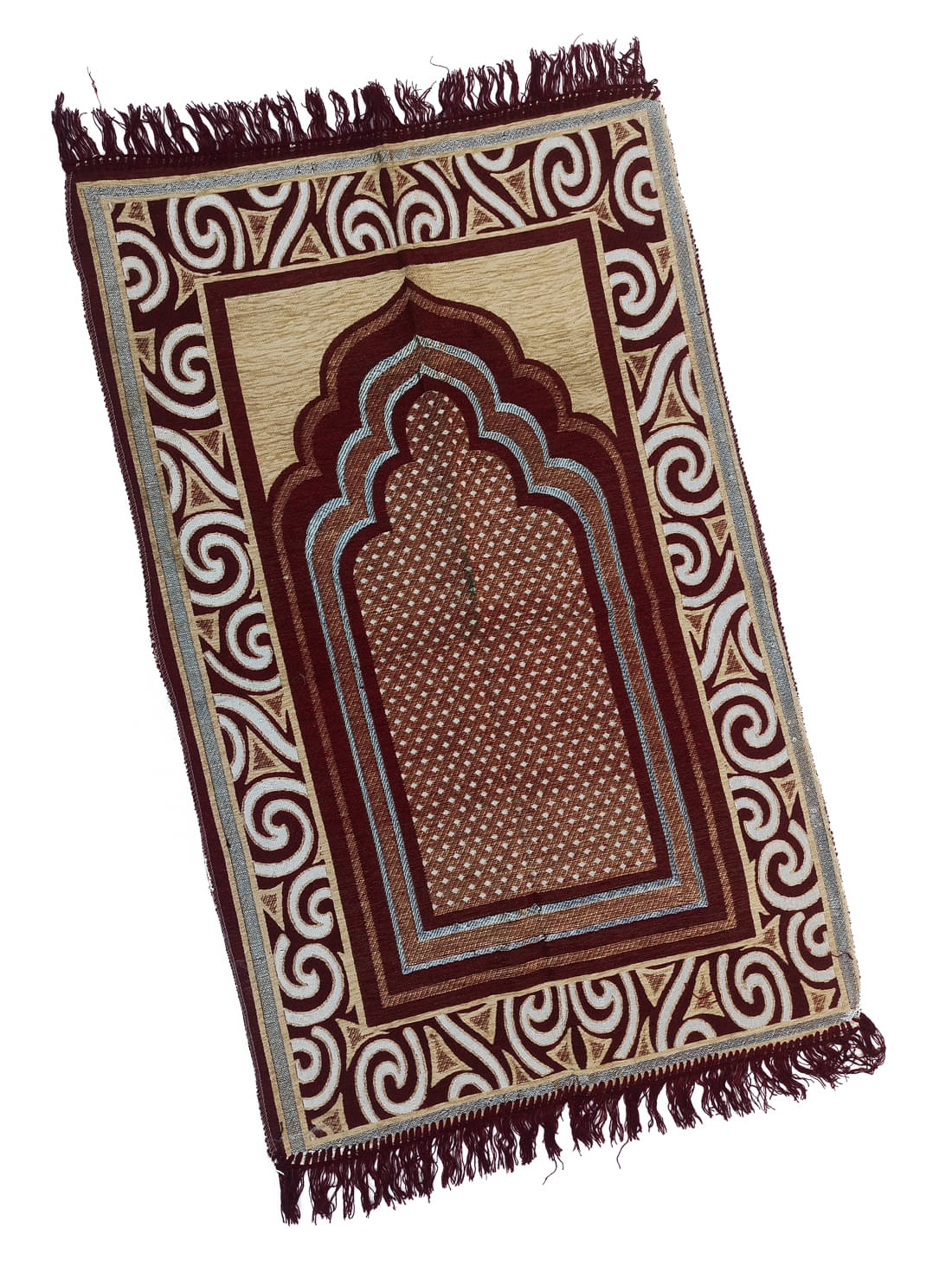     			ADIRNY Maroon Single Cotton Prayer Mat ( 115 X 65 cm )