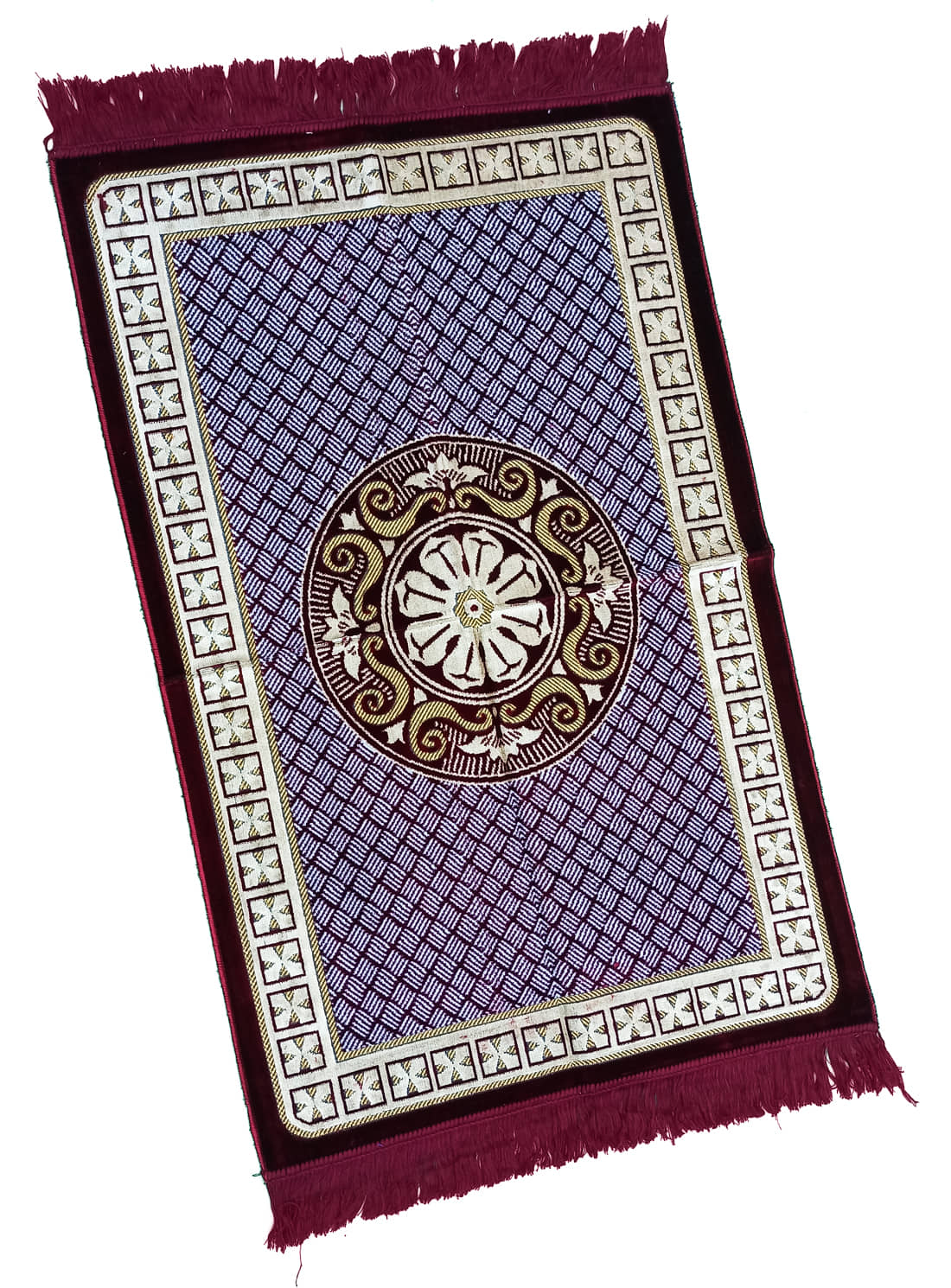 ADIRNY Maroon Single Velvet Prayer Mat ( 110 X 70 cm )