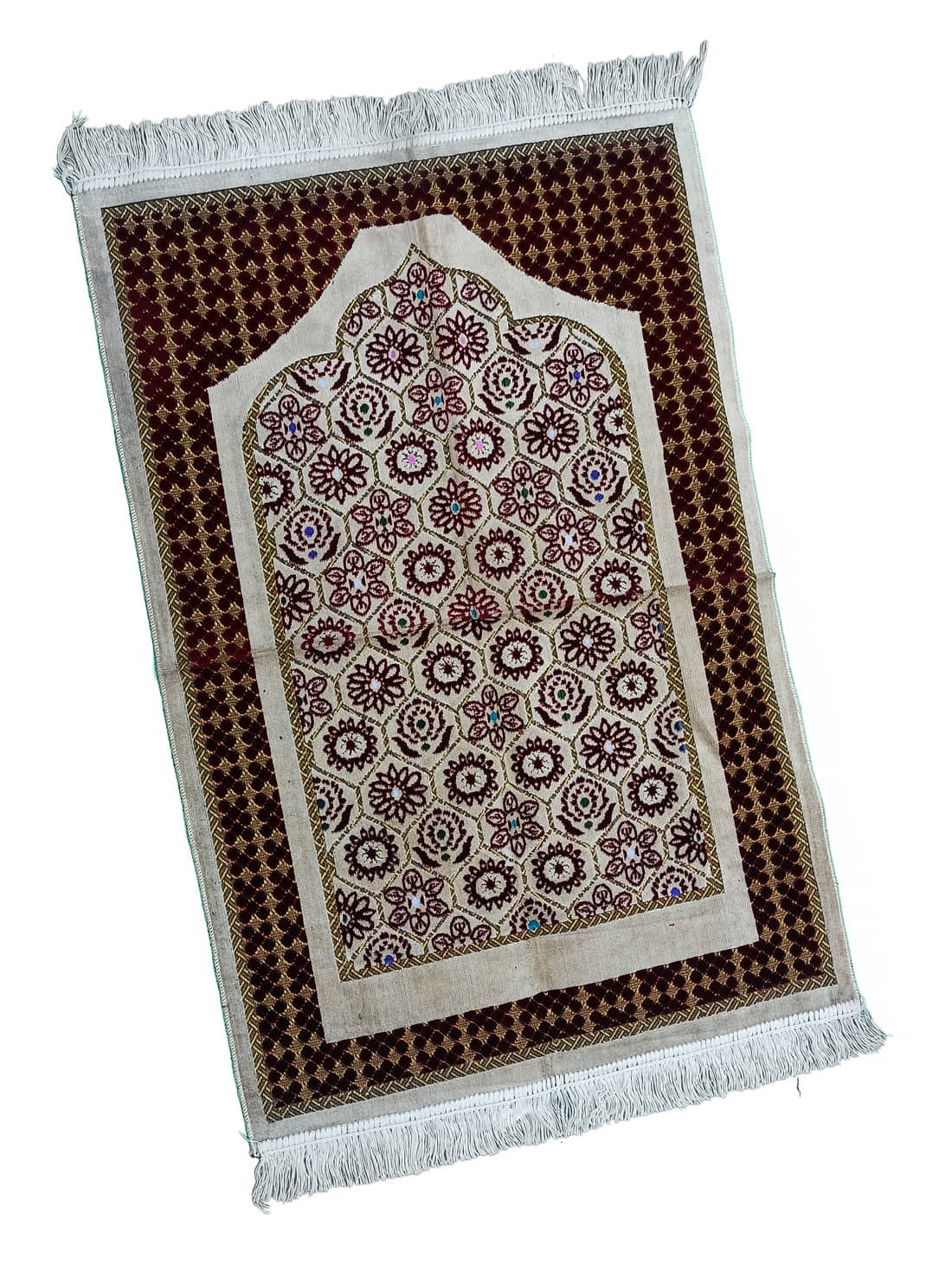 ADIRNY Maroon Single Velvet Prayer Mat ( 110 X 70 cm )