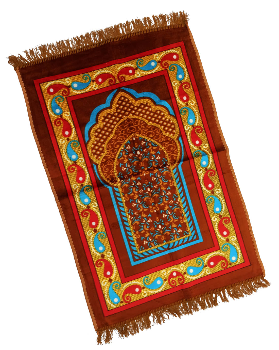 ADIRNY Orange Single Velvet Prayer Mat ( 115 X 75 cm )