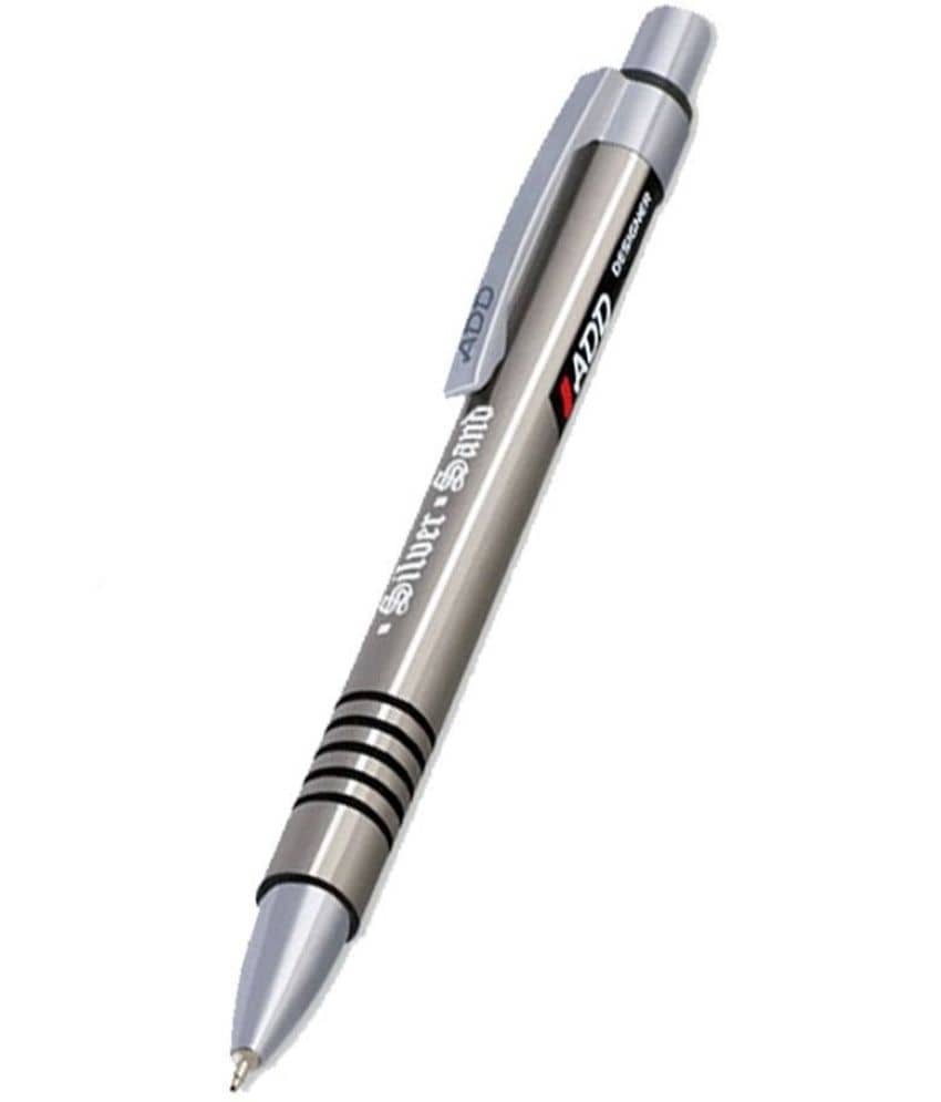 Add Gel Silver Sand Blue Pack of 15 Ball Pen (Pack of 15, Blue)