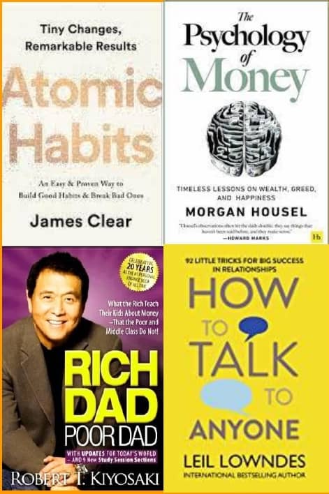 Atomic Habits + The Psychology of Money + Rich Dad Poor Dad + How To Talk Anyone - Stationery | Buy online on ZillyBuy