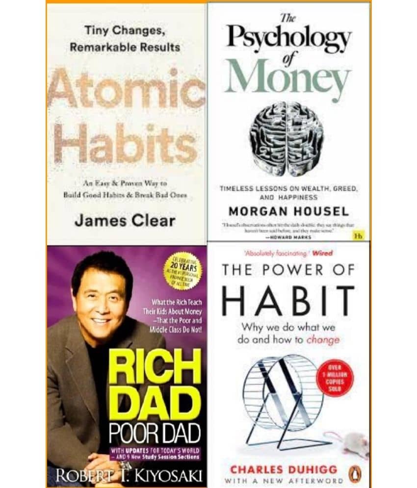 Atomic Habits + The Psychology of Money + Rich Dad Poor Dad + The Power of Habits - Stationery | Buy online on ZillyBuy