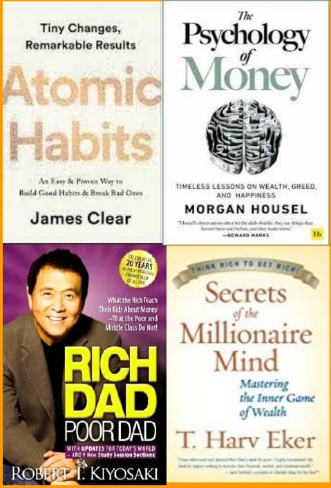 Atomic Habits + The Psychology of Money +  Rich Dad Poor Dad + Secrets of the Millionaire Mind - Stationery | Buy online on ZillyBuy