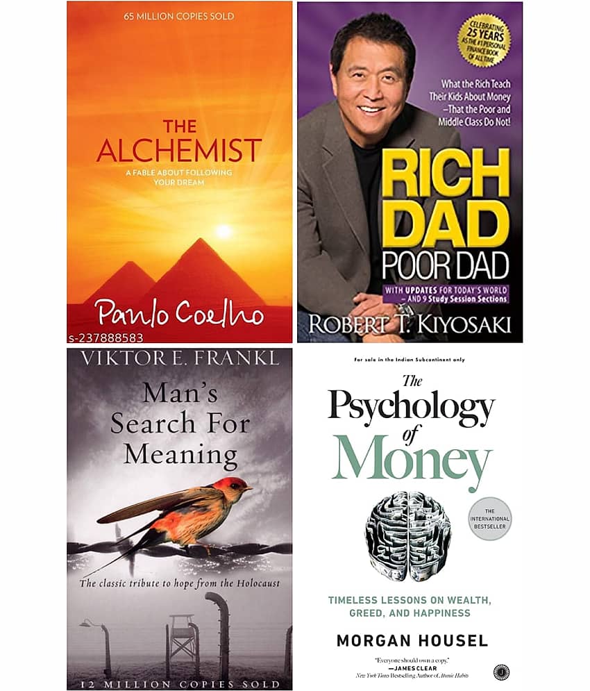 (Combo of 4 books ) The alchemist & rich dad & Man search & Psychology of money ( Paperback ) - Stationery | Buy online on ZillyBuy