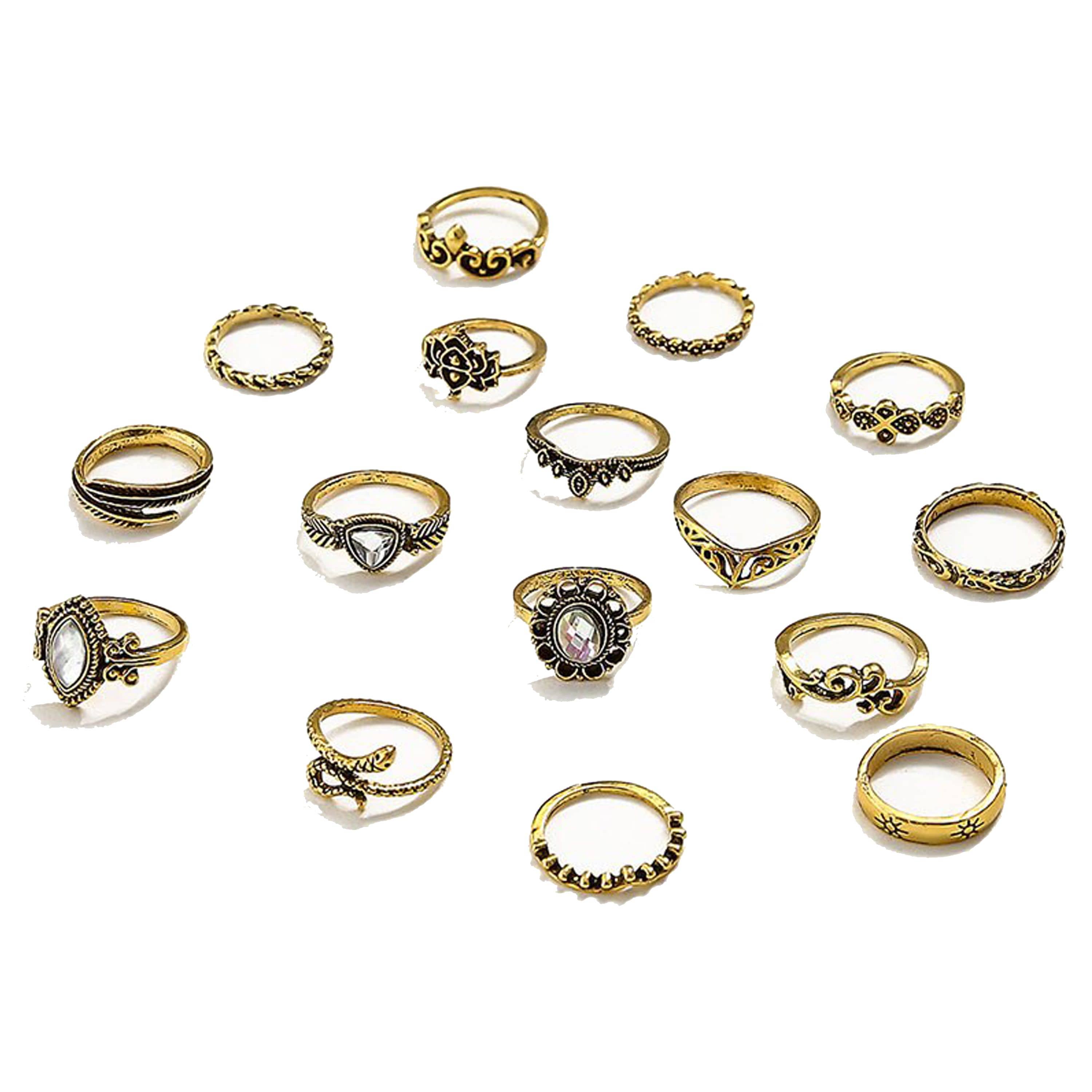 FASHION FRILL - Golden Rings Combo ( Pack of 1 )