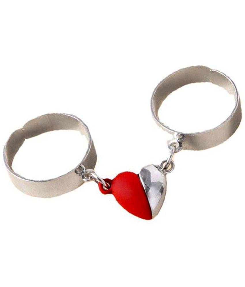     			FASHION FRILL - Silver Couple Ring ( Pack of 2 )