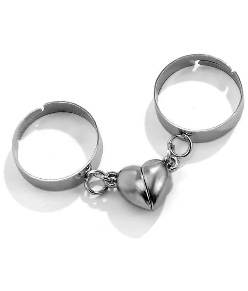 FASHION FRILL - Silver Couple Ring ( Pack of 2 )