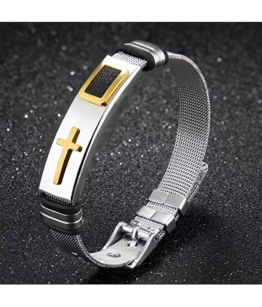 FASHION FRILL Silver Men's Religious Bracelet ( Pack of 1 ) - Jewellery Sets | Buy online on ZillyBuy