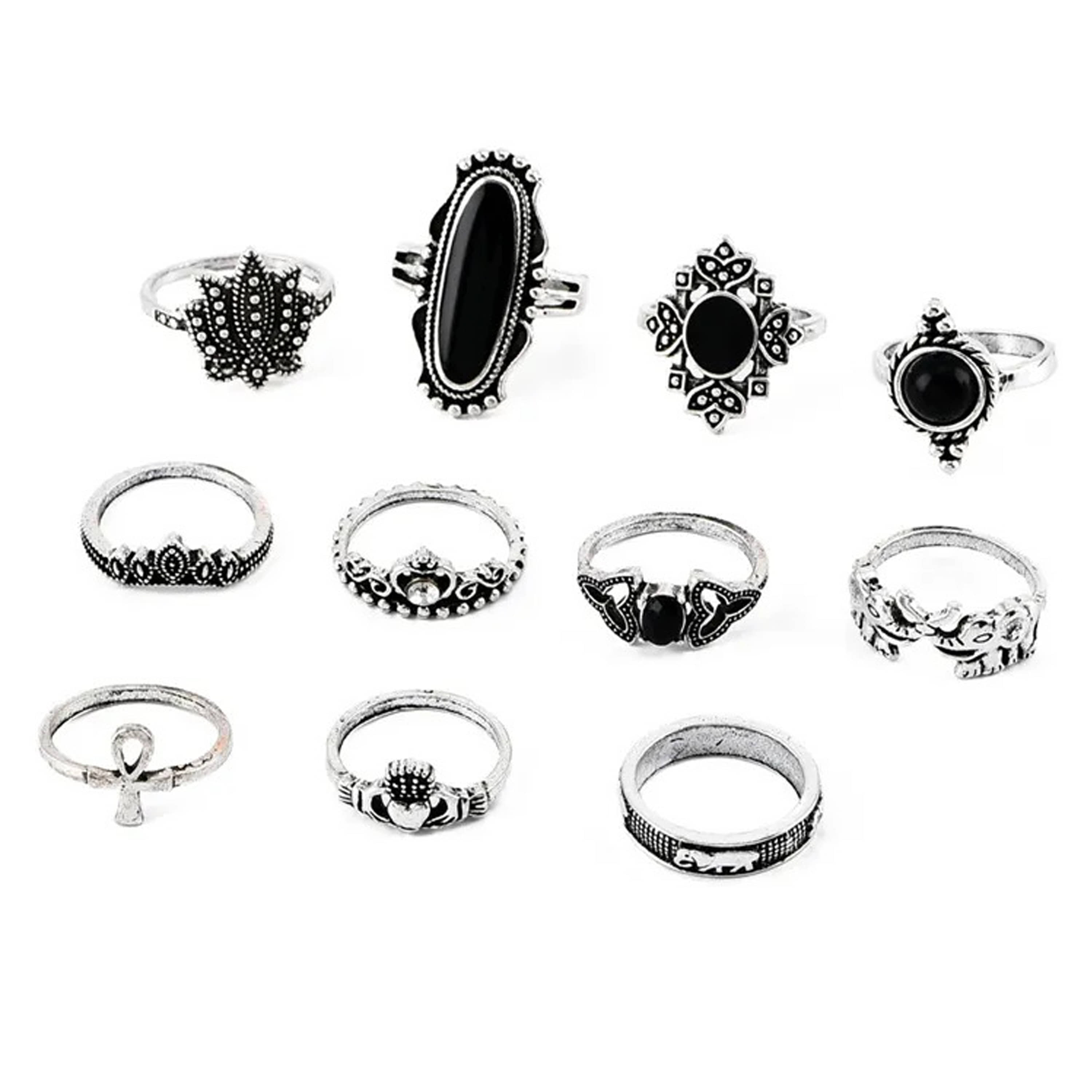 FASHION FRILL - Silver Rings Combo ( Pack of 11 )