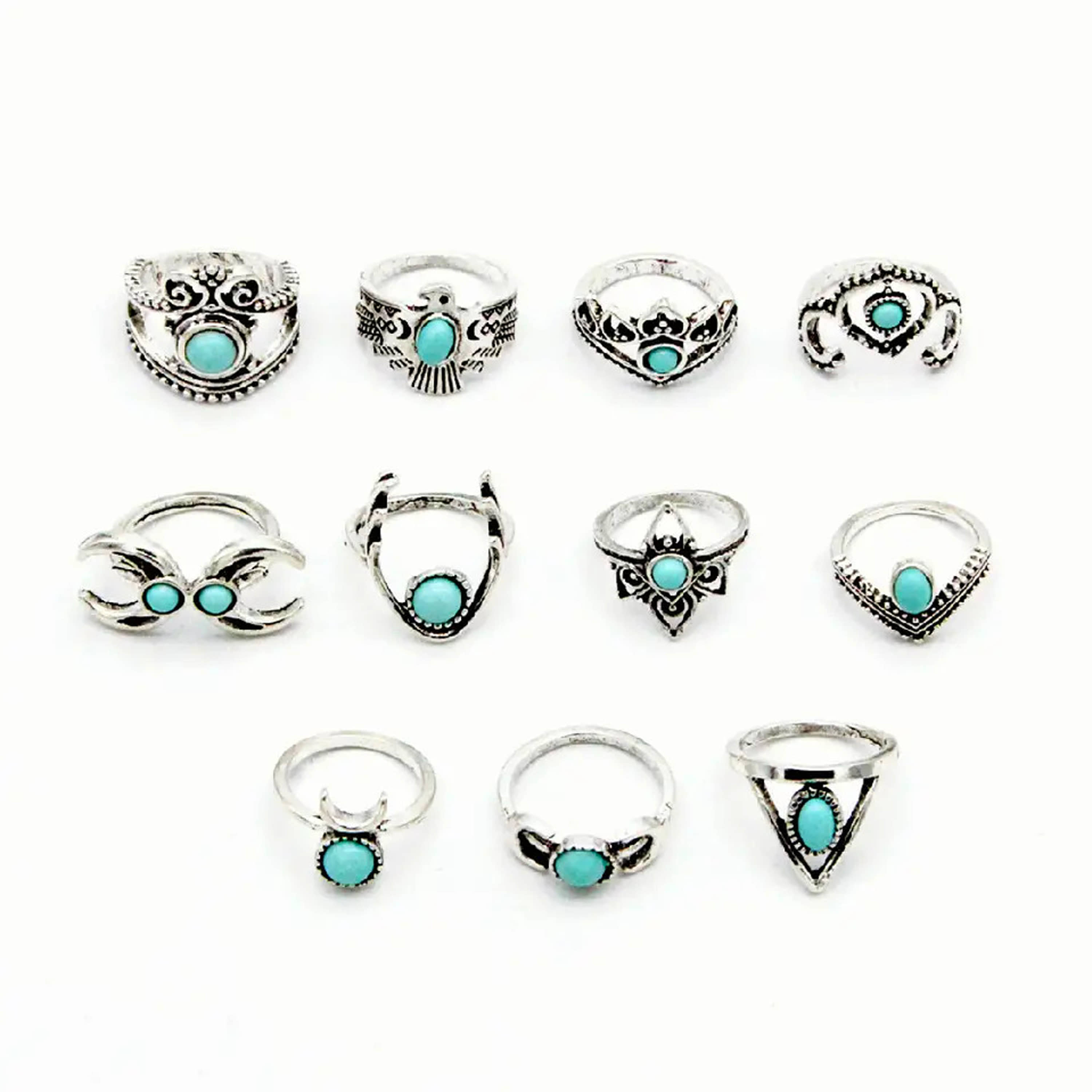 FASHION FRILL - Silver Rings Combo ( Pack of 11 )