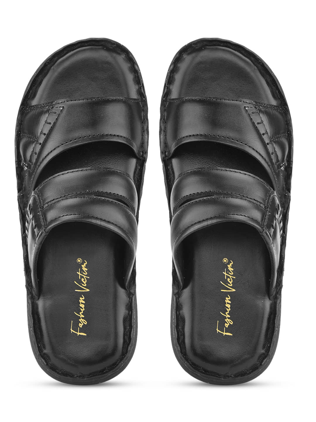 Fashion Victim - Black Men's Leather Slipper