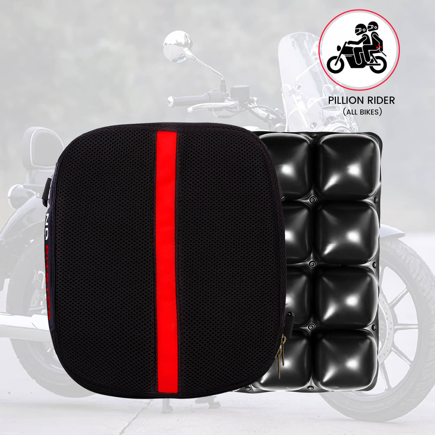     			GRAND PITSTOP Inflatable Air Seat Cushion | Breathable Mesh Cover & Non-Skid Bottom |  Ideal for Medical, Office, Home, Motorcycle, Car Lumbar Support