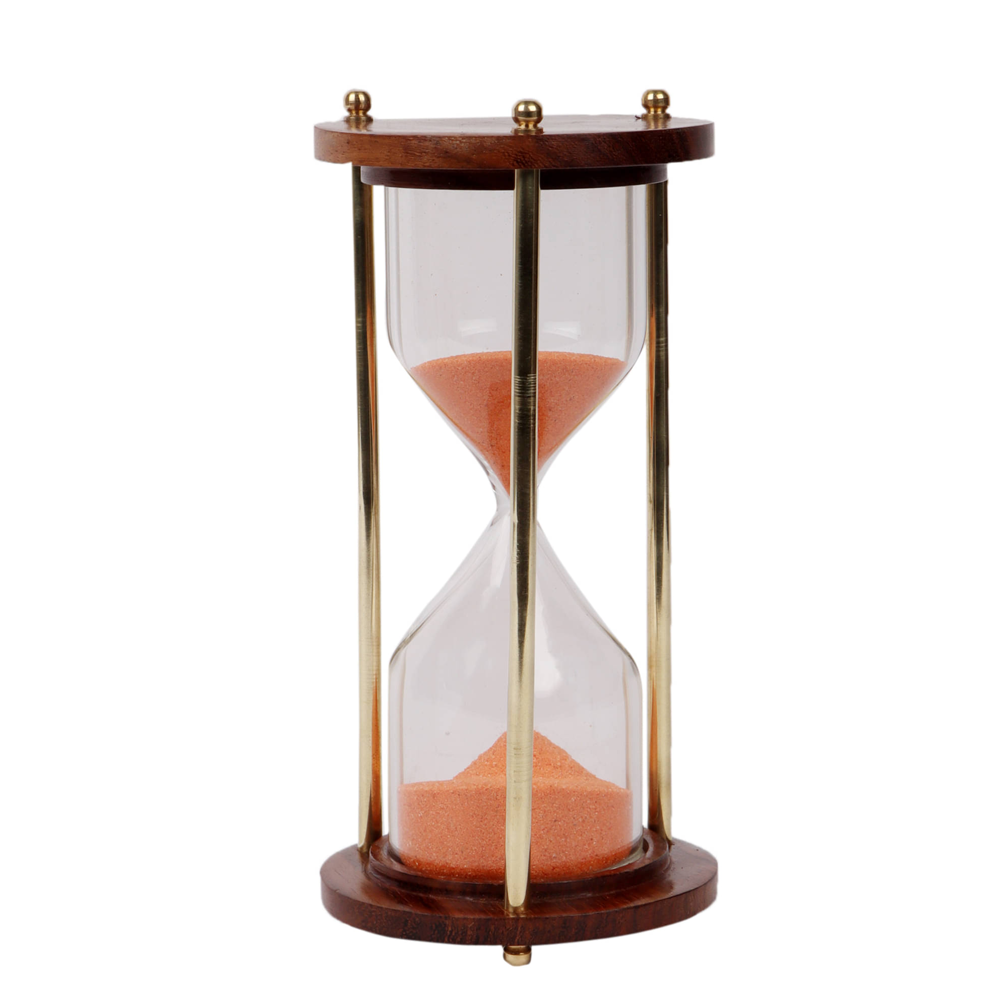 Generic - Brass and Wood Sand Timer (Orange) Showpiece 14 cm     			Generic - Brass and Wood Sand Timer (Orange) Showpiece 14 cm