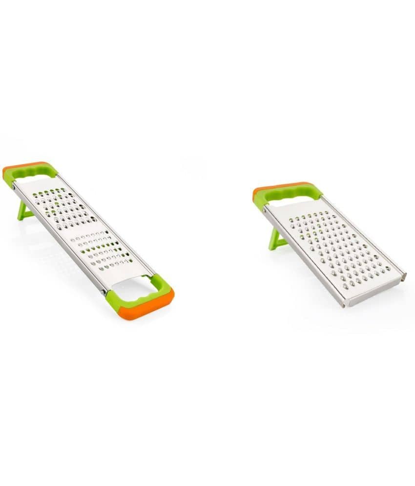 iview kitchenware - Stainless Steel Vegetable Grater,Coconut Grater,Fruit Grater ( Pack of 2 ) - Green