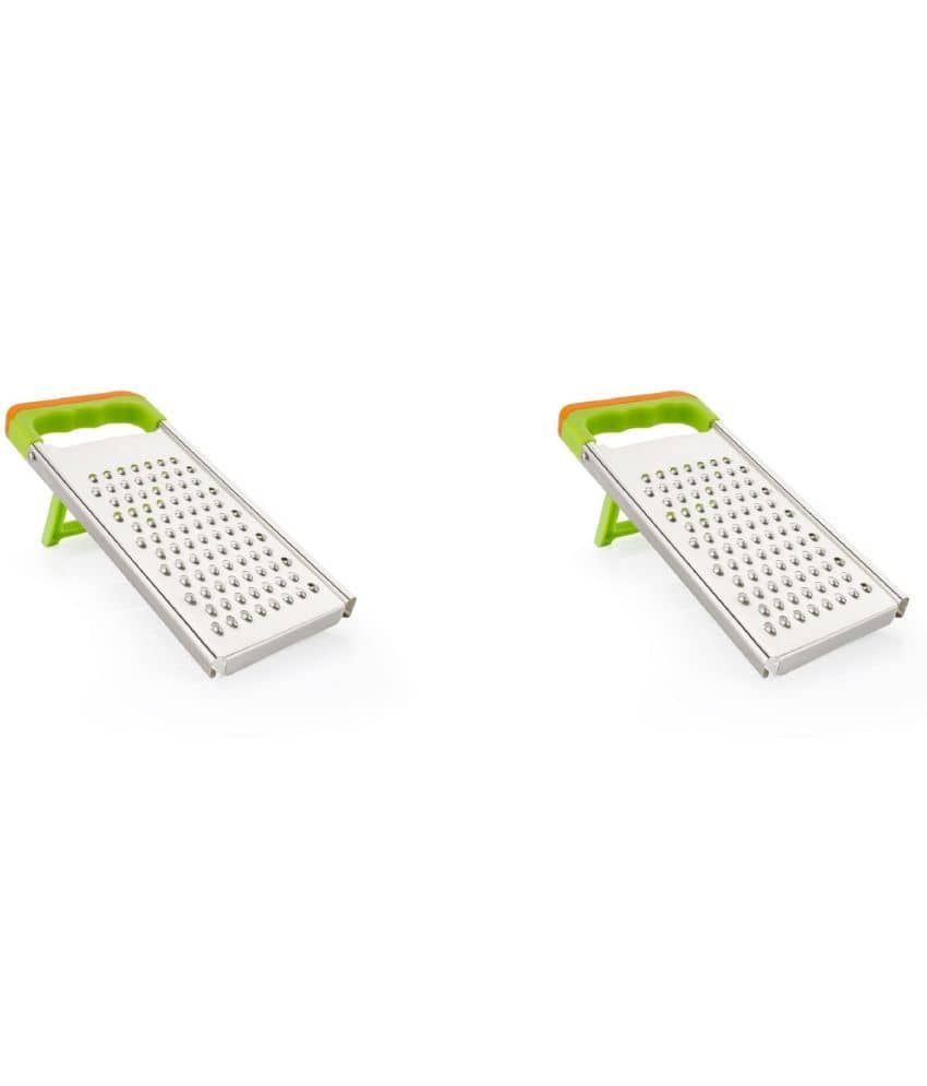 iview kitchenware - Stainless Steel Vegetable Grater,Fruit Grater,Cheese Grater ( Pack of 2 ) - Green