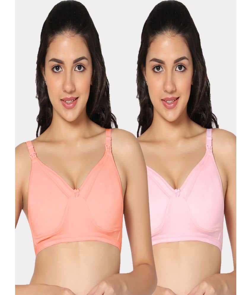 IN CARE LINGERIE Pack of 2 Cotton Lightly Padded Women's T-Shirt Bra ( Multicolor )