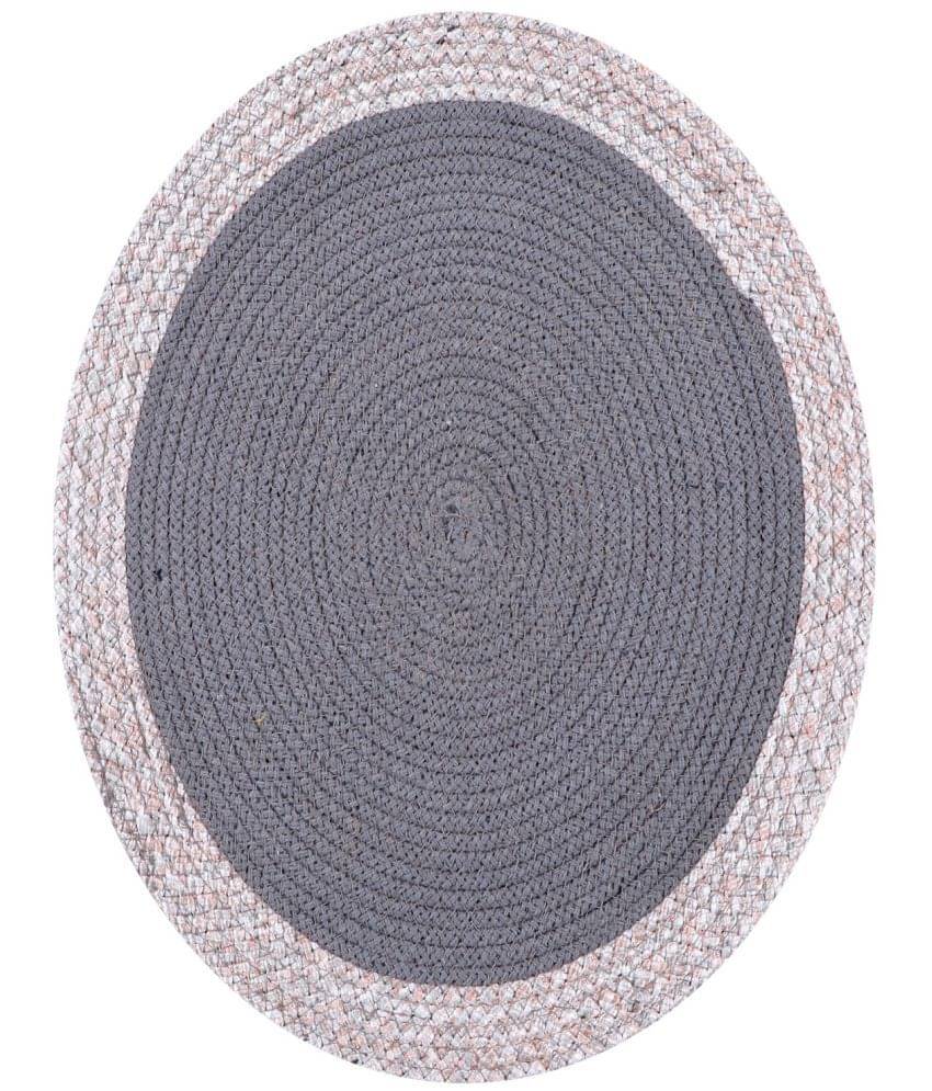     			LADLI JEE Cotton Solid Round Table Mats ( 31 cm x 31 cm ) Pack of 2 - Gray