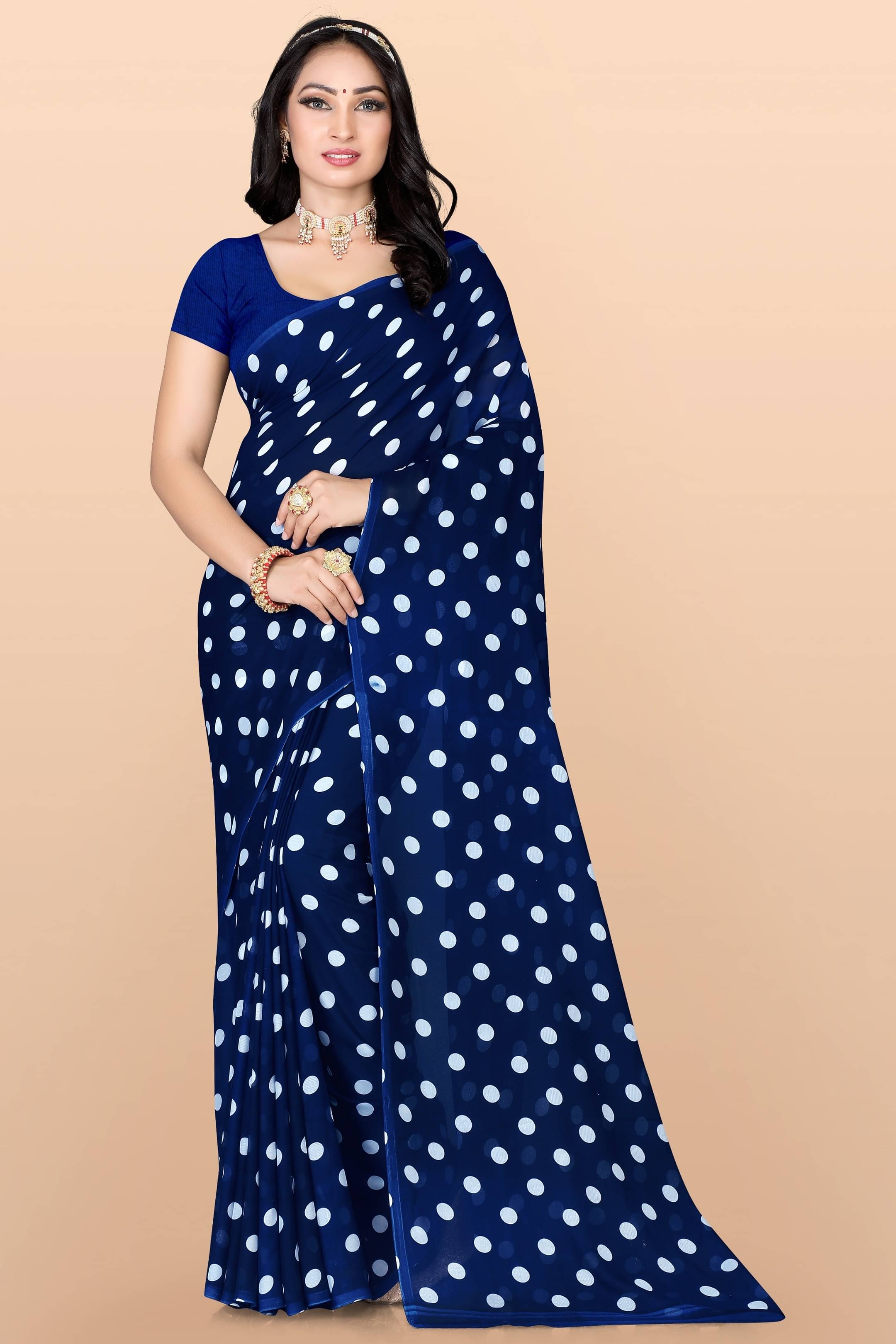 LEELAVATI Georgette Printed Saree With Unstitched Blouse Piece ( Blue ) LEELAVATI Georgette Printed Saree With Unstitched Blouse Piece ( Blue )