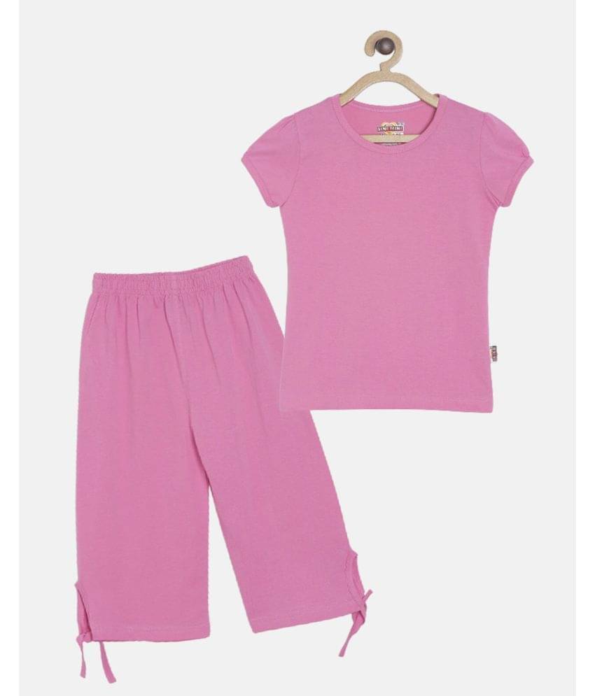     			Sini Mini Pack of 2 Girls Cotton Shirt With Capris ( Pink )