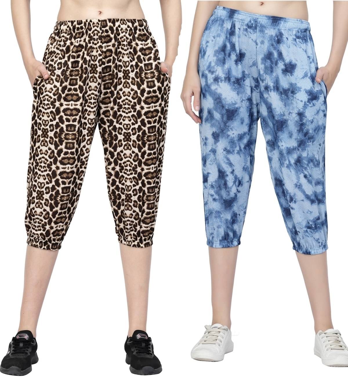     			Uzarus Polyester Capris - Navy Pack of 2