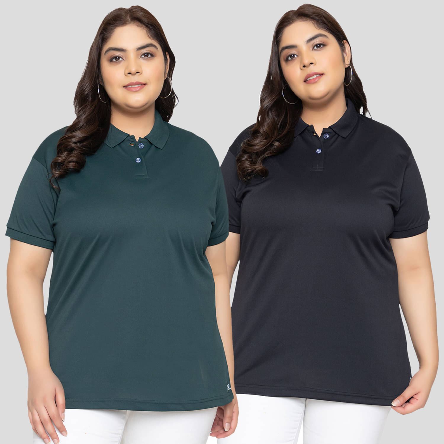 YHA Women Cotton Blend Solid Regular Fit Polo Collar T-Shirt ( Black ) YHA Women Cotton Blend Solid Regular Fit Polo Collar T-Shirt ( Black )