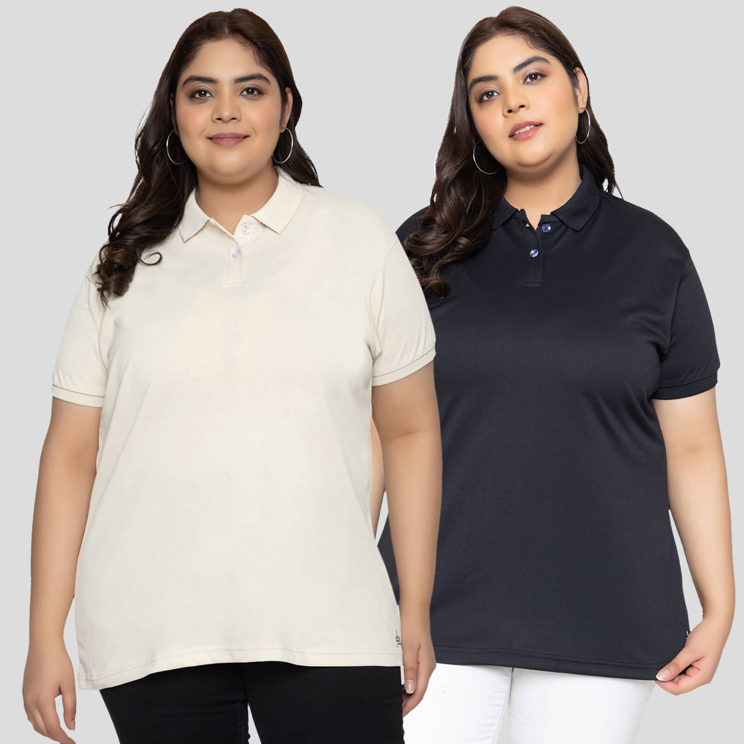 YHA Women Cotton Blend Solid Regular Fit Polo Collar T-Shirt ( Cream ) YHA Women Cotton Blend Solid Regular Fit Polo Collar T-Shirt ( Cream )