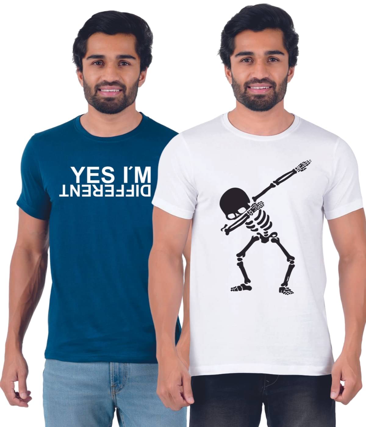 ferocious Pack of 2 Cotton Regular Fit Men's T-Shirt ( Blue ) ferocious Pack of 2 Cotton Regular Fit Men's T-Shirt ( Blue )