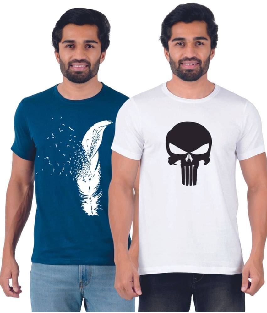     			ferocious Pack of 2 Cotton Regular Fit Men's T-Shirt ( Blue )