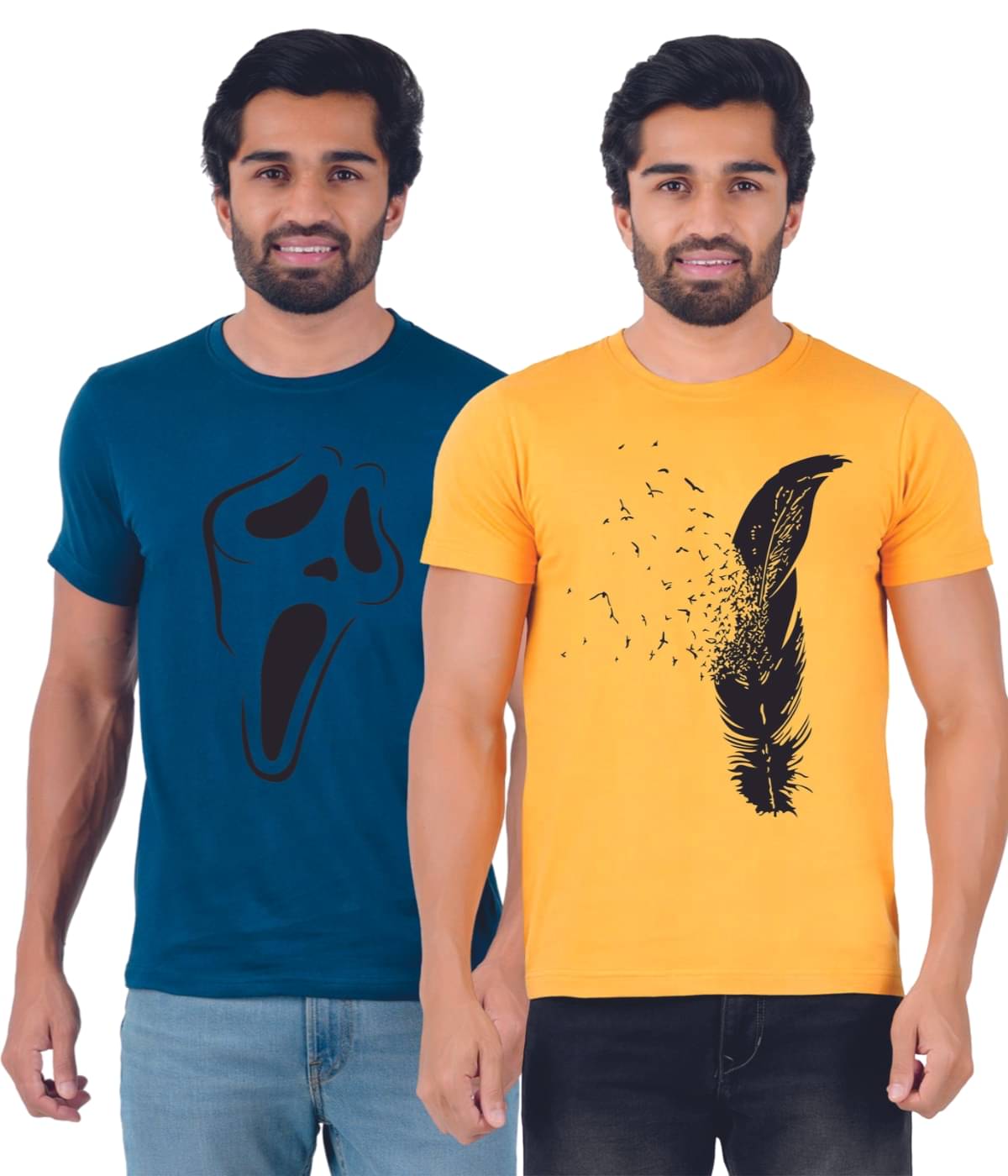     			ferocious Pack of 2 Cotton Regular Fit Men's T-Shirt ( Blue )