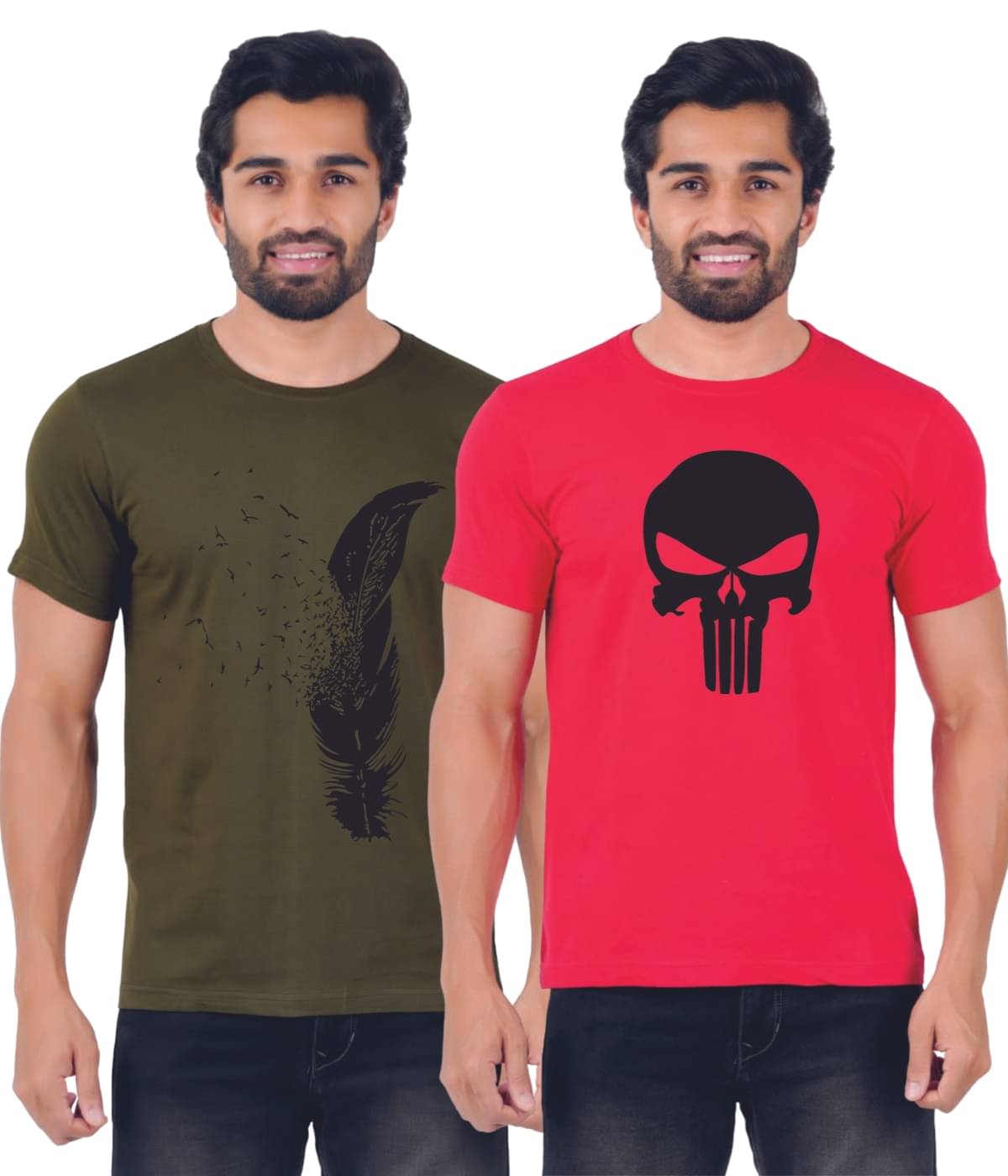 ferocious Pack of 2 Cotton Regular Fit Men's T-Shirt ( Olive Green )     			ferocious Pack of 2 Cotton Regular Fit Men's T-Shirt ( Olive Green )