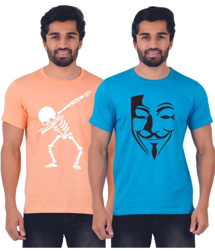     			ferocious Pack of 2 Cotton Regular Fit Men's T-Shirt ( Orange )