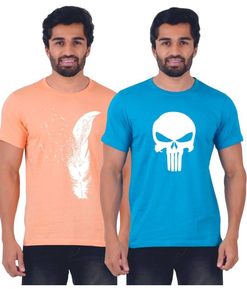     			ferocious Pack of 2 Cotton Regular Fit Men's T-Shirt ( Orange )