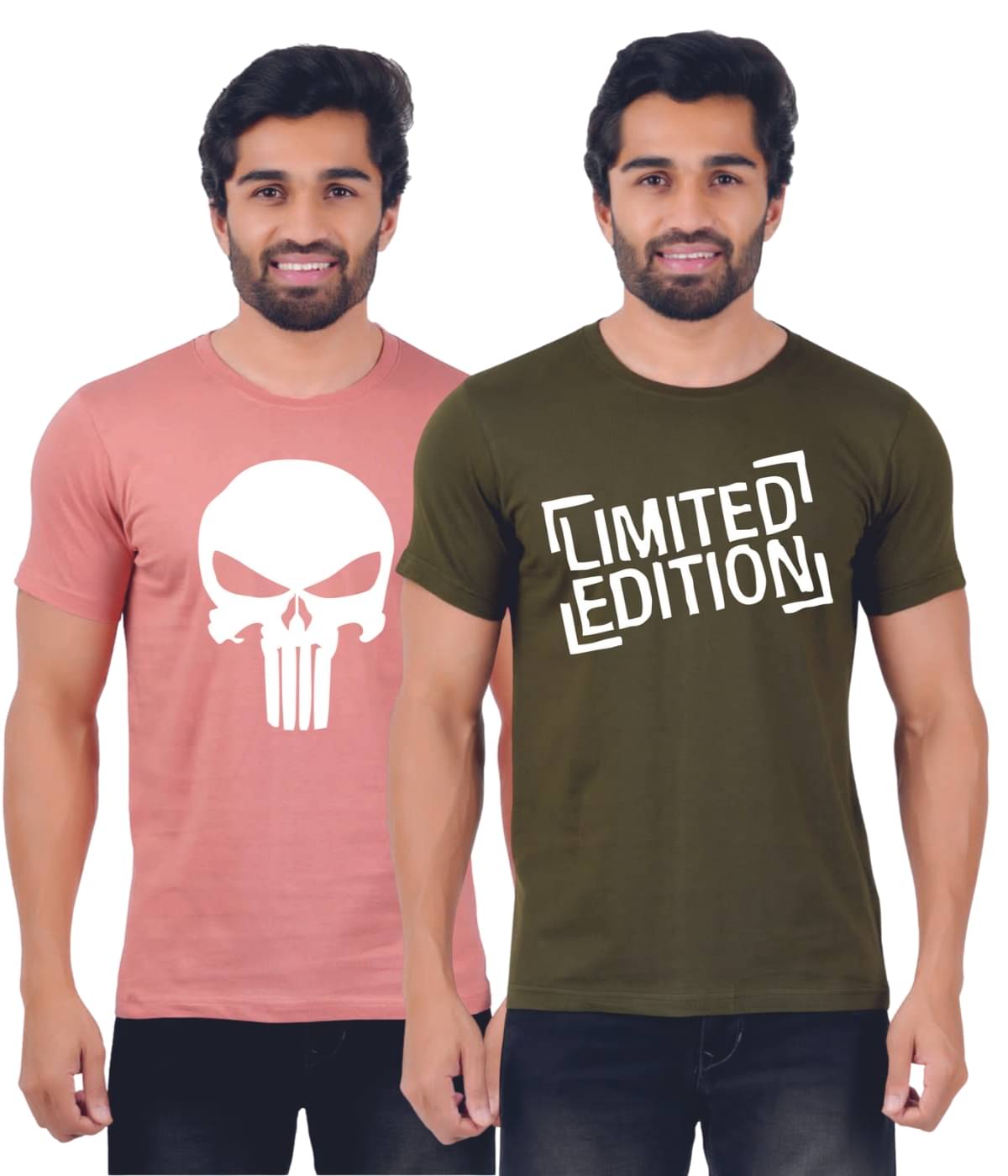 ferocious Pack of 2 Cotton Regular Fit Men's T-Shirt ( Pink ) ferocious Pack of 2 Cotton Regular Fit Men's T-Shirt ( Pink )