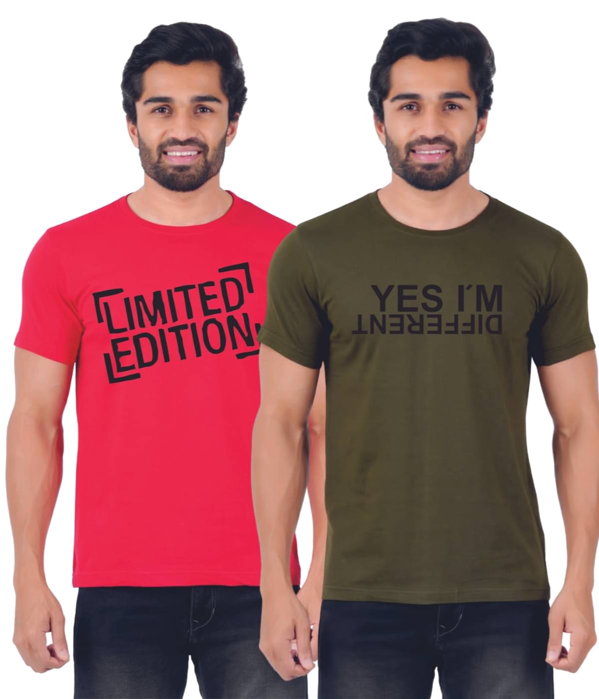 ferocious Pack of 2 Cotton Regular Fit Men's T-Shirt ( Red ) ferocious Pack of 2 Cotton Regular Fit Men's T-Shirt ( Red )