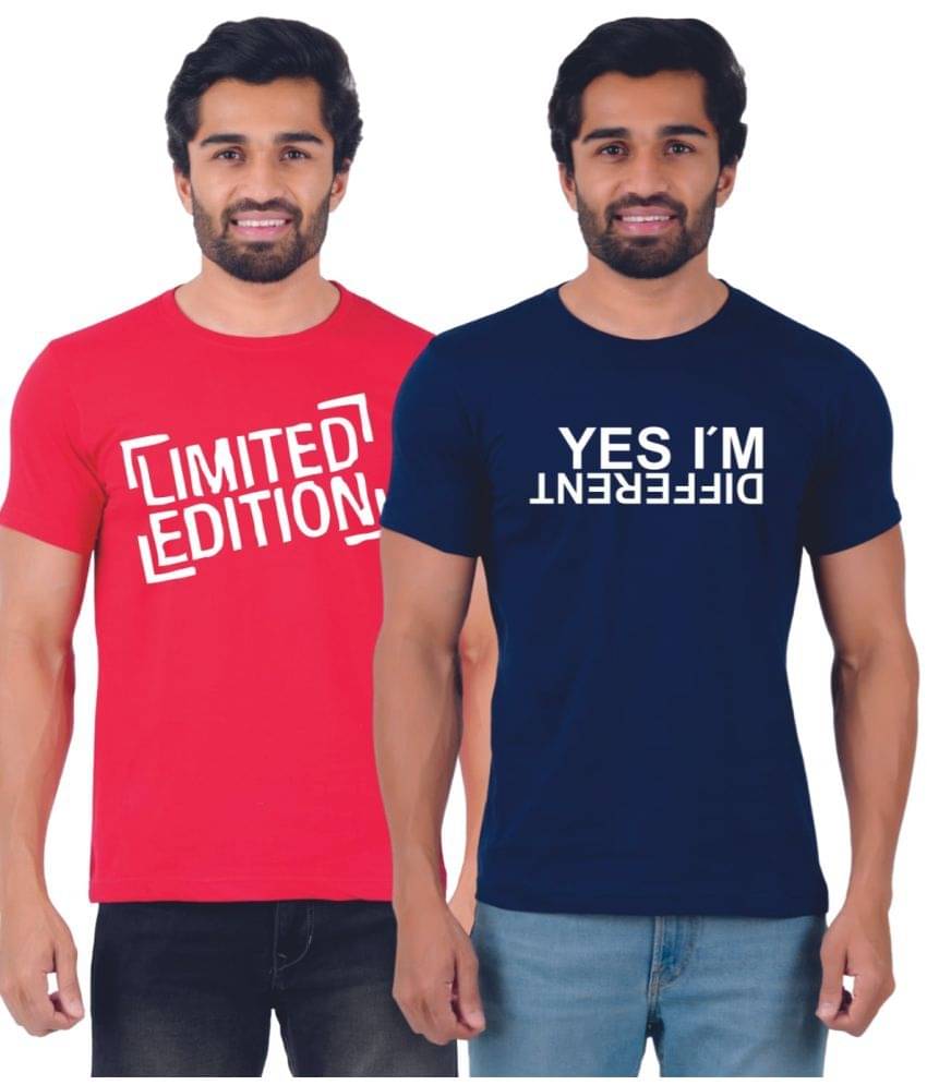 ferocious Pack of 2 Cotton Regular Fit Men's T-Shirt ( Red ) ferocious Pack of 2 Cotton Regular Fit Men's T-Shirt ( Red )