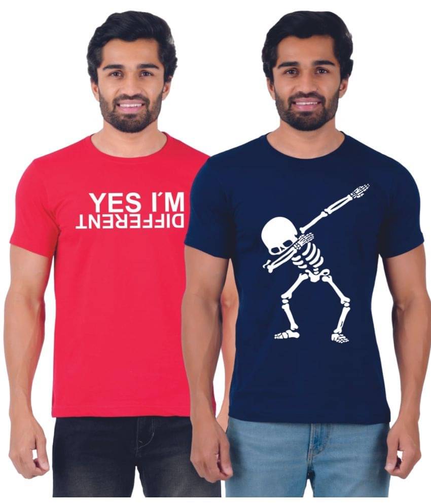     			ferocious Pack of 2 Cotton Regular Fit Men's T-Shirt ( Red )
