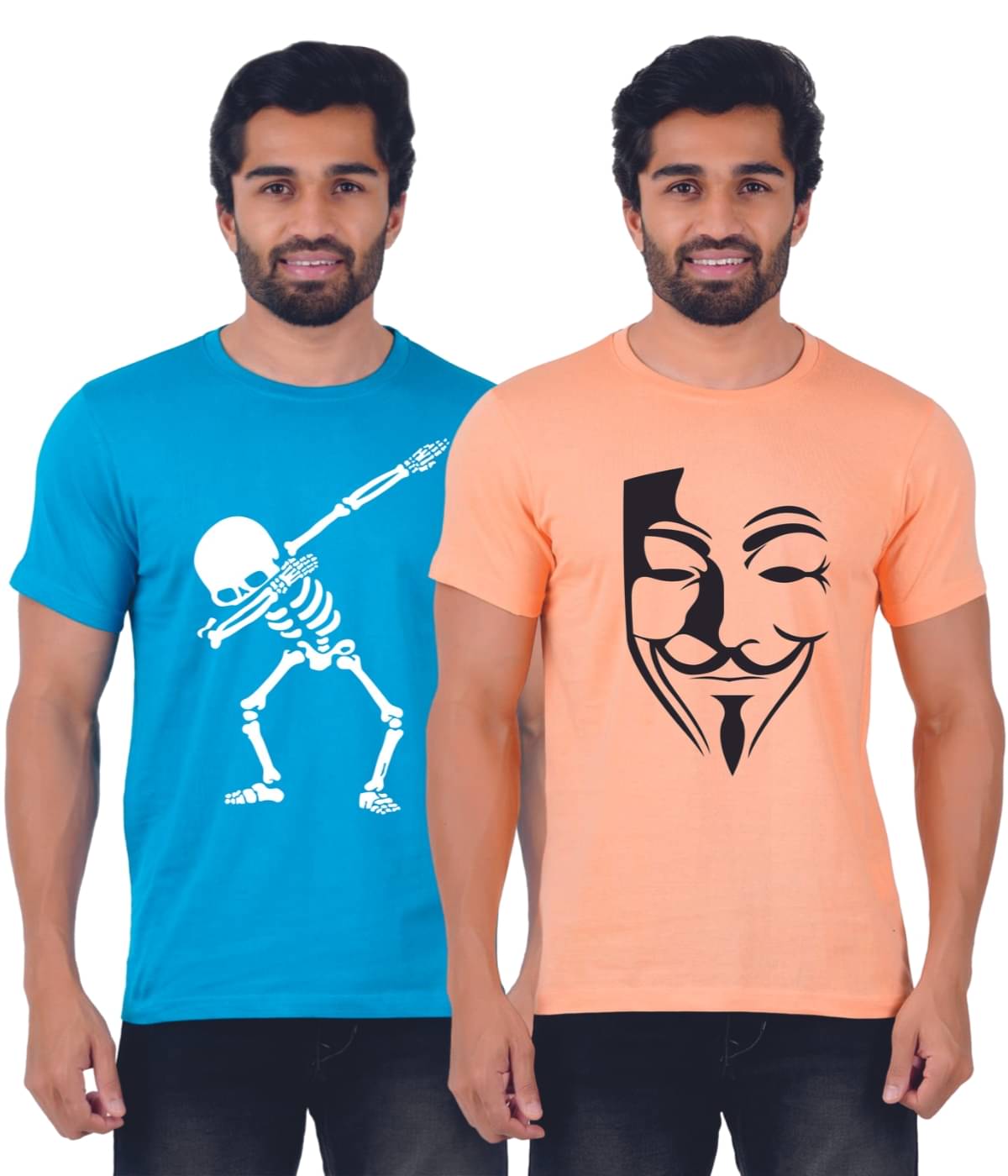     			ferocious Pack of 2 Cotton Regular Fit Men's T-Shirt ( Teal Blue )