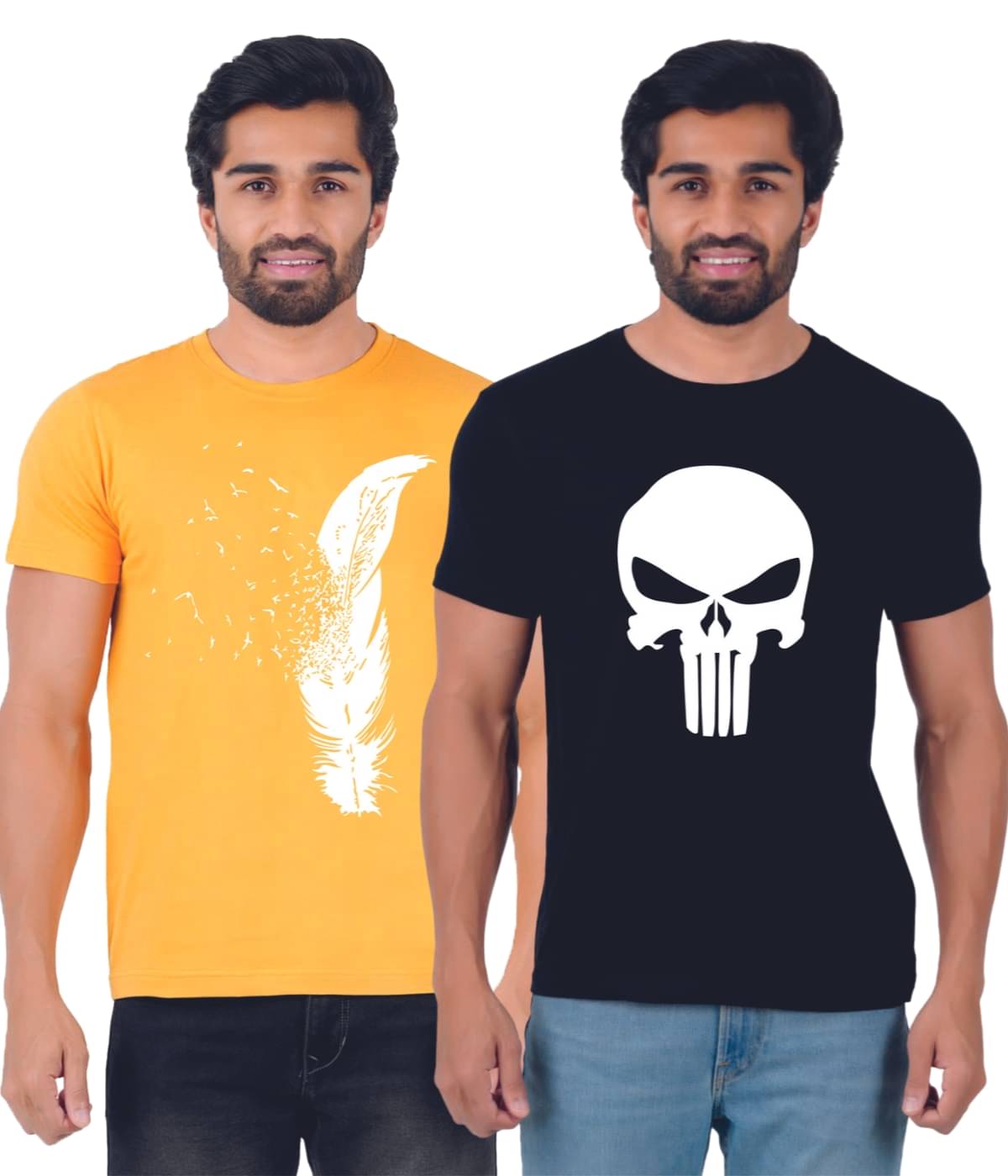 ferocious Pack of 2 Cotton Regular Fit Men's T-Shirt ( Yellow ) ferocious Pack of 2 Cotton Regular Fit Men's T-Shirt ( Yellow )