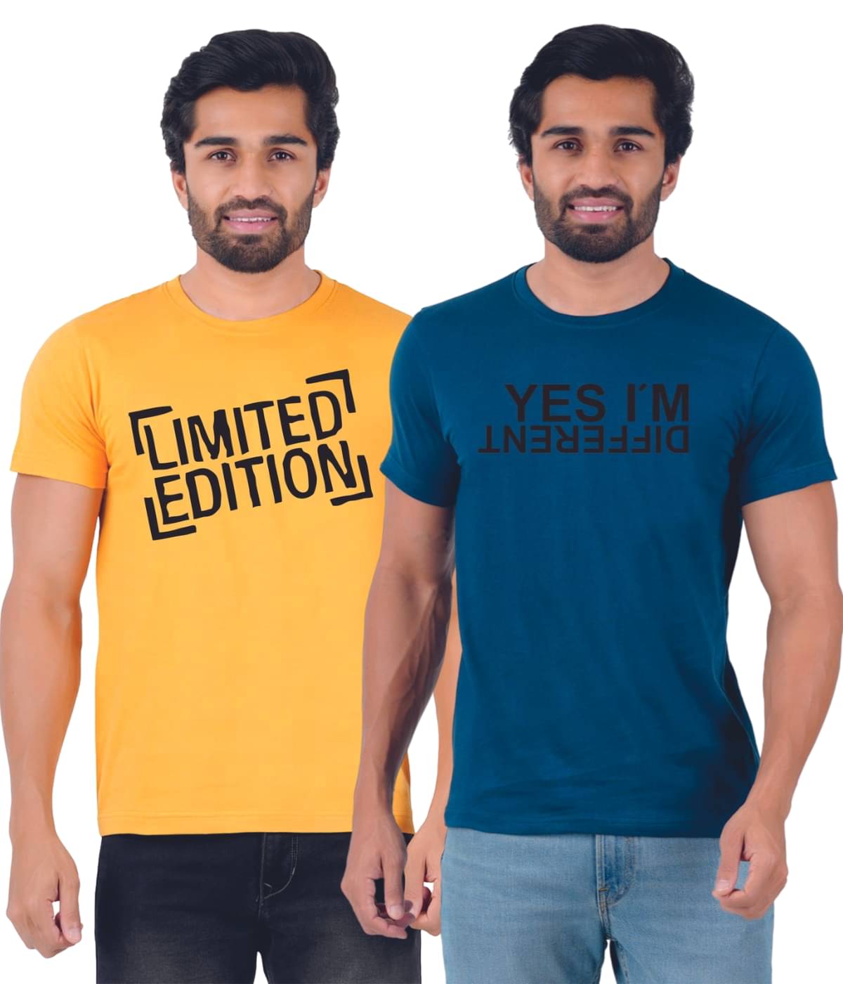    			ferocious Pack of 2 Cotton Regular Fit Men's T-Shirt ( Yellow )